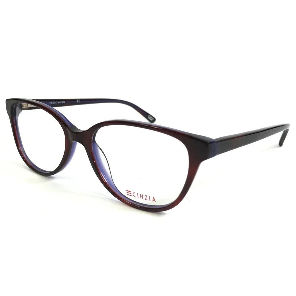 Cinzia Eyeglasses Frames CIN-5033 C3 Red Brown Havana on Purple 52-16-140